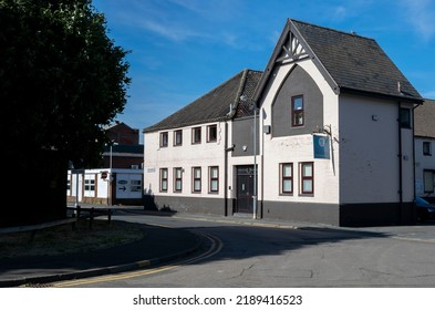 Grantham, Lincolnshire, England- August 9, 2022. Arish Barber Shop Exterior View.