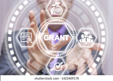 Grants Business Concept. Grant Education. Financial Funding Conceptual Virtual Banner.