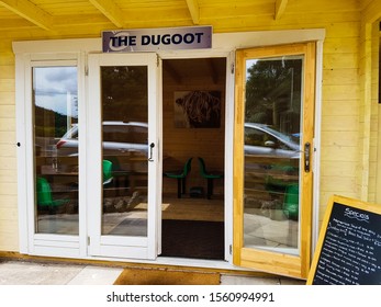 Grantshouse, Duns / Scotland UK 07 24 2019: Cedar Cafe, A Truck Stop Diner That Is Also A Dog Friendly Place, Off The Road On The A1 Between Edinburgh And Berwick