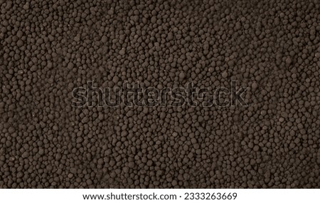 Granular Aquarium Soil Texture Background, Natural Fish Tank Substrate Pattern, Black Organic Topsoil, Earth with Fertilizers, Soft Porous Granular Soil with Copy Space [[stock_photo]] © 