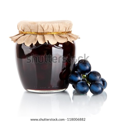 grape jam isolated on white
