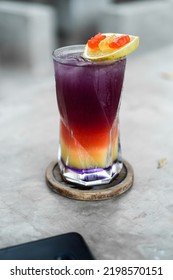 Grape And Orange Mocktail With Jelly Candy Beverages Background