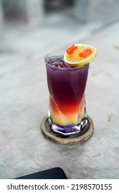 Grape And Orange Mocktail With Jelly Candy Beverages Background