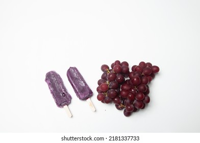 Grape Popsicle With White Background