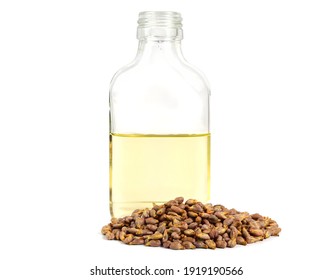 Grape Seed (Grapeseed) Oil Extract. Isolated On White. Space For Text, Logo, Or Label.