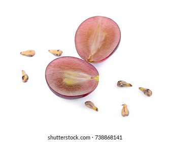 Grape And Grape Seed Isolated On White Background