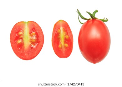 Grape Tomatoes Isolated On White Background