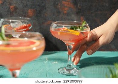 Grapefruit cocktail, alcohol or non alcoholic drink for party