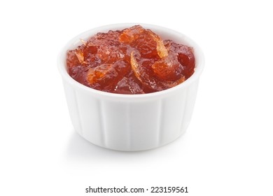 Grapefruit Strawberry Marmalade Isolated On White Background 