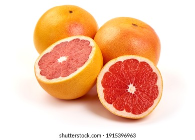 Grapefruits, isolated on white background.
