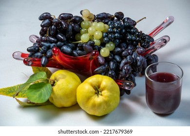 Grapes Quince Grape Juice Still Life