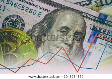 graph of the dollar and ruble. Interrelation course. Business trade operations.