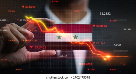 Graph Falling Down in Front Of Syria Flag. Crisis Concept - Powered by Shutterstock - Get 15% off with code: PIKWIZARD15
