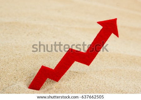 A graph of the growth of red color on the sand with an empty space for text