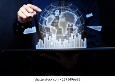 Graph investors stock business global economy illustration. Stock Market - Shutterstock ID 2395496683