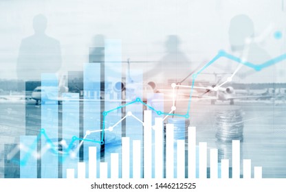 Graph on rows of coins for banking, finance on digital stock market financial exchange and trading graph. - Shutterstock ID 1446212525