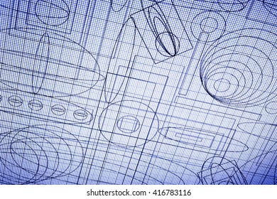 graph paper background, selective focus