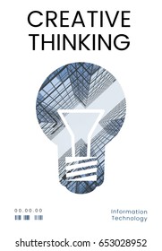 Graphic of creative ideas digital technology light bulb