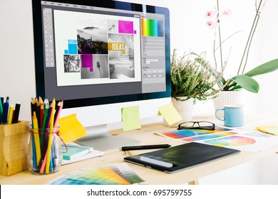 Graphic design studio - Shutterstock ID 695759755