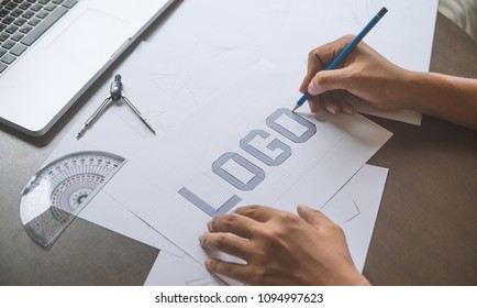 Graphic Designer Creative Design Sketch Drawing Logo  Brand Workspace