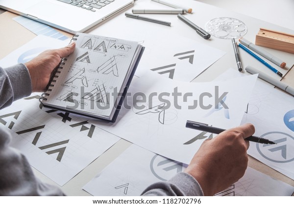 Graphic Designer Drawing Sketch Design Creative Stock Photo Edit