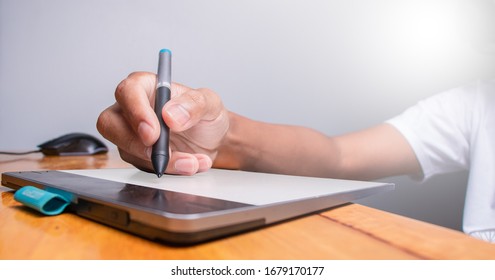 Graphic designer using digital