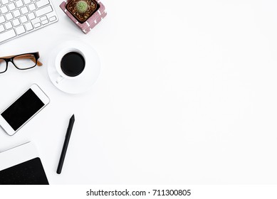 Graphic Designer White Work Table Computer Stock Photo 711300805 ...