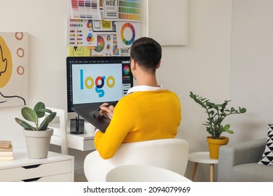 Graphic designer working in office