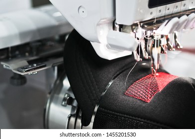 Graphic Embroidery Machine On The Hat