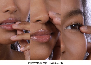 Graphic Shows Finger Touching Eye, Nose And Mouth