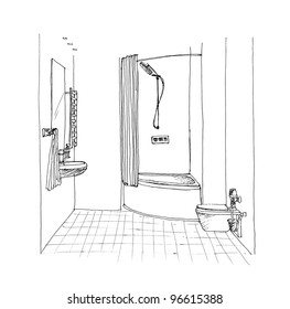 Bathroom Drawing Images, Stock Photos & Vectors | Shutterstock
