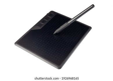 Graphic Tablet Drawing Pad With Digital Pen Stylus Isolated