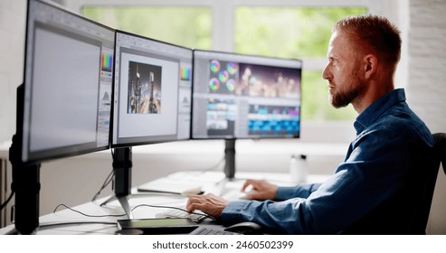 Graphic Web Designer Using Design Editing Software - Powered by Shutterstock