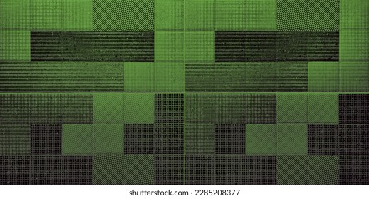 graphical tile background contains dots, lines, stripes, oblique pattern in olive green color tone. stylish texture. repeating geometric tiles, close up view, for abstract background decoration.