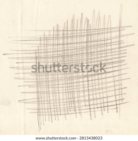 Graphite crosshatching texture on aged paper with dust particles