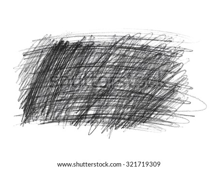 Graphite pencil doodle scribbles isolated on white background