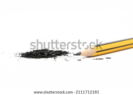 Graphite pencil on white background