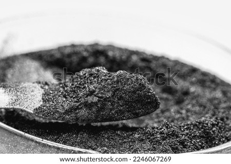 graphite powder, industrial use, isolated white background