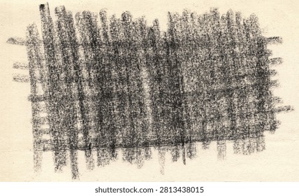 Graphite texture with layered intersecting strokes on aged paper