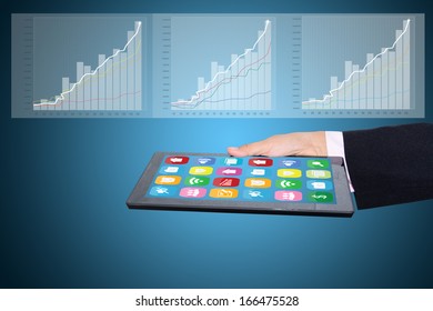 Graphs, Computer technology, internet communication and icon.