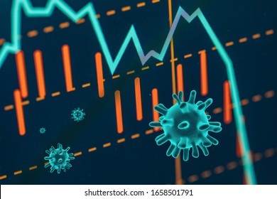 Graphs representing the stock market crash caused by the Coronavirus - Shutterstock ID 1658501791