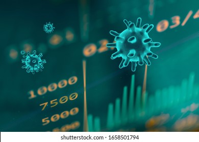 Graphs representing the stock market crash caused by the Coronavirus - Shutterstock ID 1658501794
