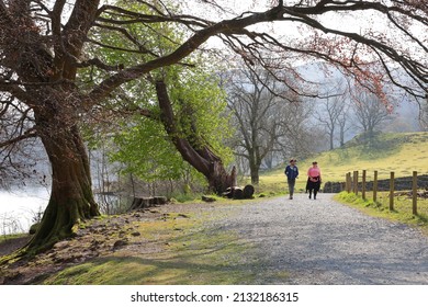 GRASMERE, UNITED KINGDOM - Apr 28, 2014: The People During Hiking In The Lake District, UK