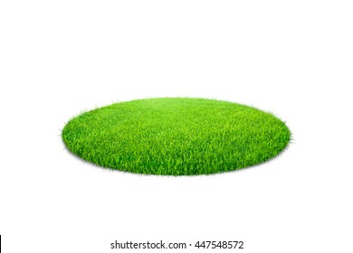 Grass Circle Isolated On White Background