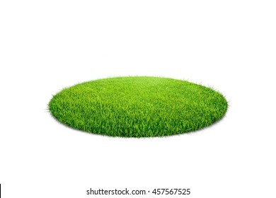 Grass Circle Isolated On White Background