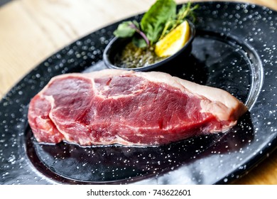Grass fed cow organic raw steak