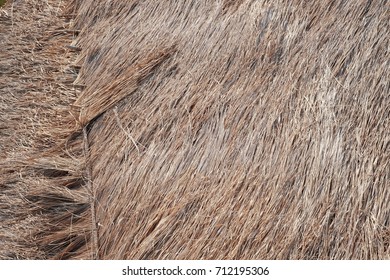 Grass Hay Grass Roof Texture Background Stock Photo 712195306