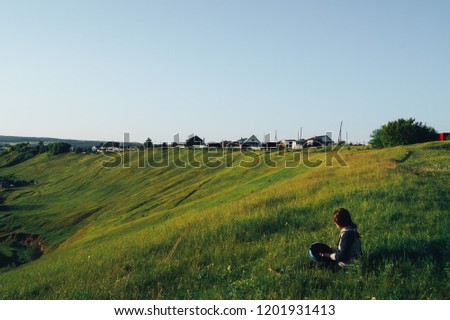 Similar – Image, Stock Photo 2 women walking in the evening light