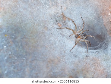 Grass spider web exposed to dew - Powered by Shutterstock