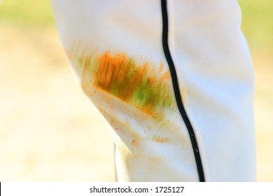 Grass Stain On Baseball Player's Uniform